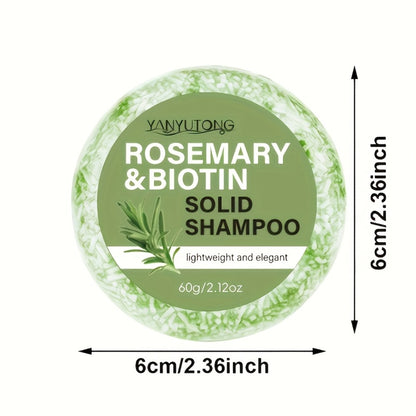 Rosemary Biotin Shampoo Bar 3 Pack Plant-Based Nourishing Mild Non-Irritating Formula for Sleek Smooth Hair Natural Solid Shampoo Bar for All Hair Types 60g Each