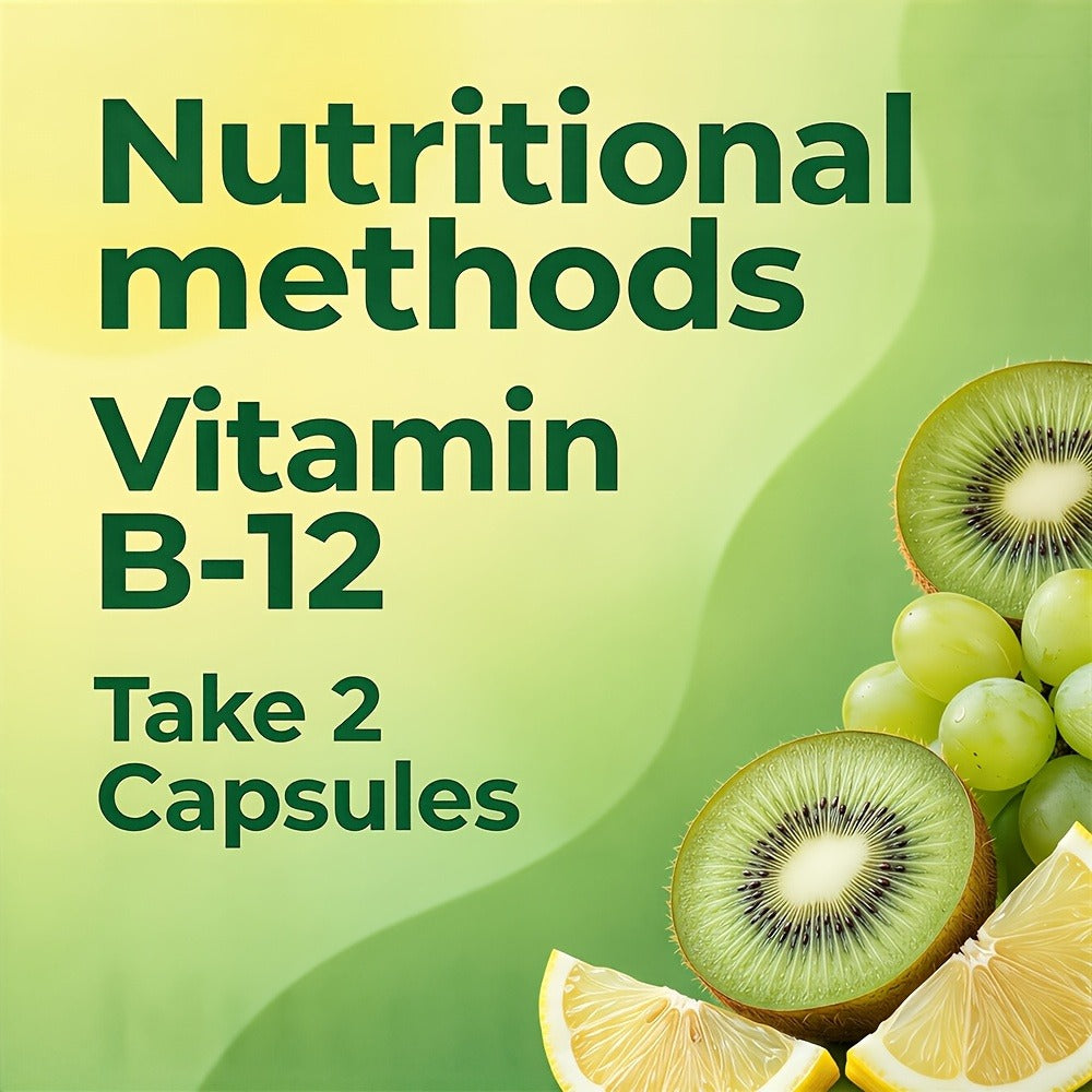 Vitamin B12 Dietary Supplement - 500 Mcg Per Serving, Premium Formula - Supports Nervous System And Cardiovascular Health - Supports Nutrient Absorption And Daily Vitality - Suitable For Men And Women - 120 Capsules