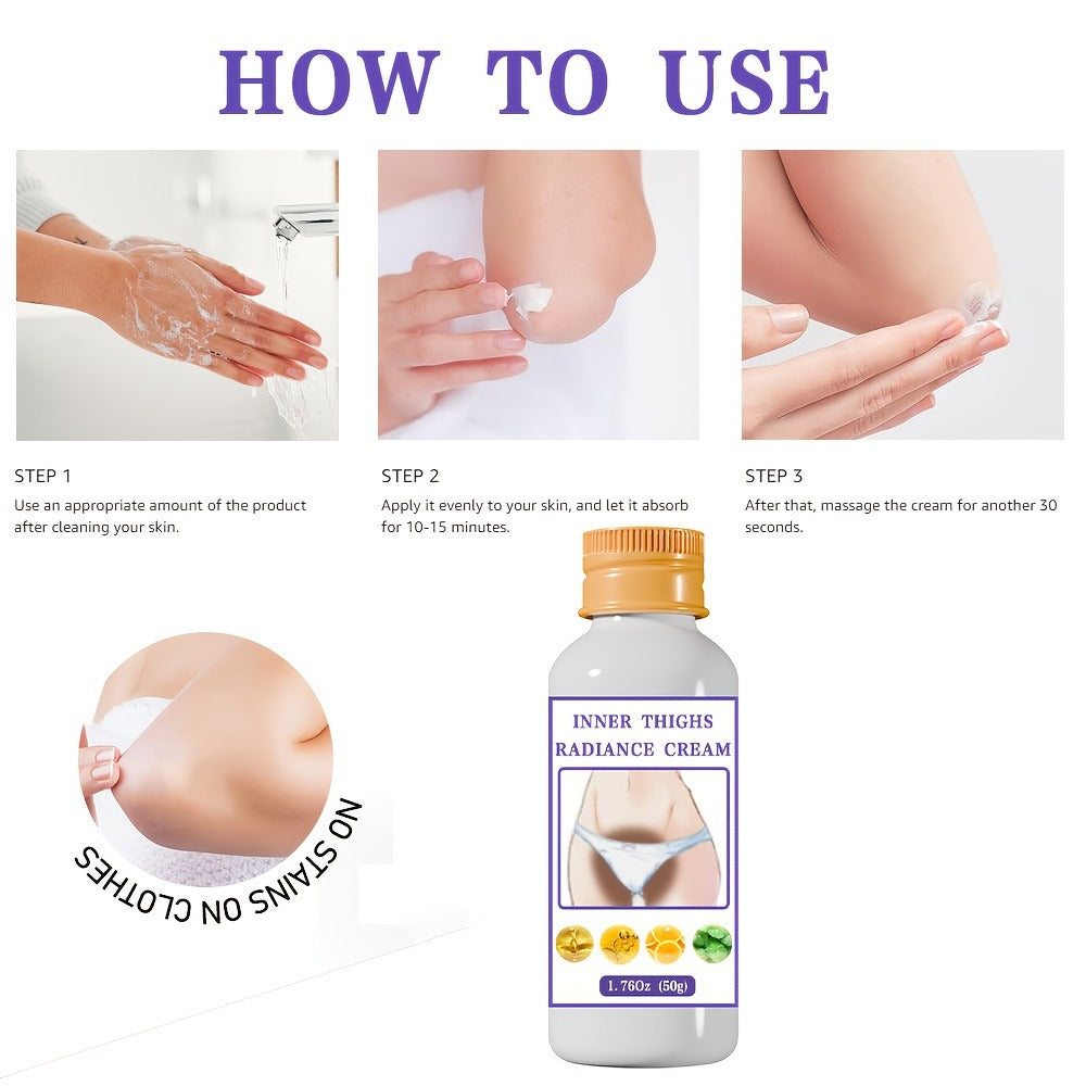 Vitamin C Hyaluronic Acid Cream, 50g - Unisex Hypoallergenic Moisturizer for Private Parts, Underarm, Inner Thighs, Intimate Dark Areas - All Types, Fresh Scent - Niacinamide Enhanced Tone Balancing, 1. 76oz Gift, Perfect Christmas Gift