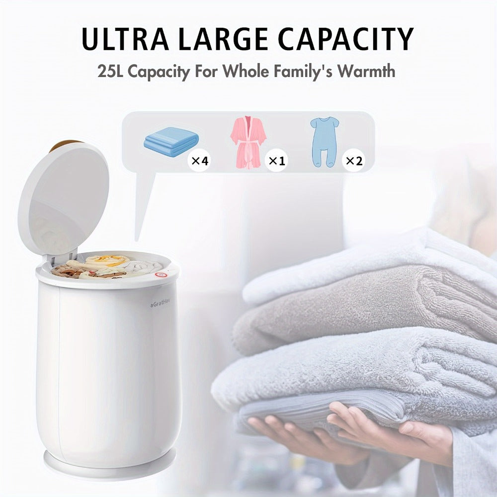 Towel Warmers Ultra Large Capacity Bucket Style for Bathroom ETL FCC Certified Fits Up to Two 40"x70" Towels, Blankets, Bathrobes with Auto Shut Off