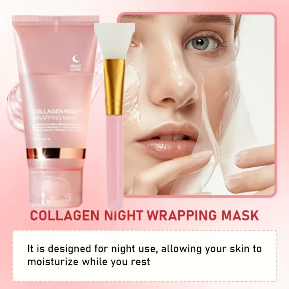 3 Boxes Instant Lifting & Firming Collagen Intensive Moisturizing Sleeping -Off Mask 75g, Enriched with Niacinamide, Collagen, Hyaluronic Acid, And Other Ingredients. The Gel Texture Is Easily Absorbed, Providing Deep Hydration And Moisture.