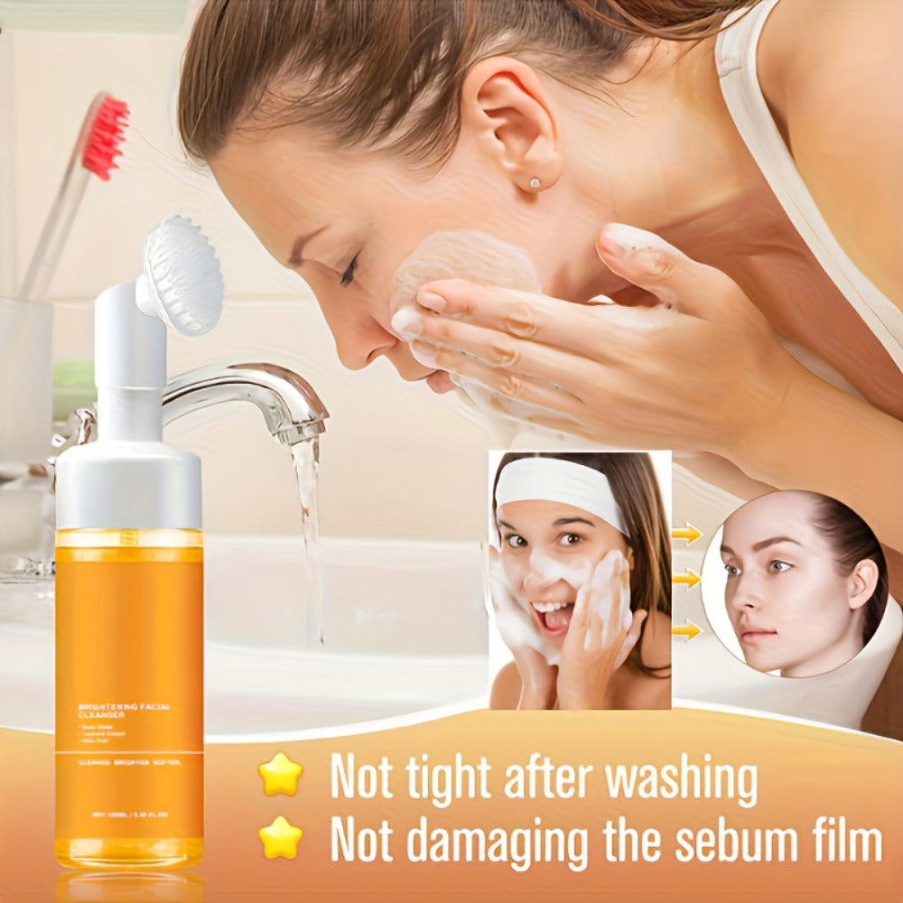 2pcs Turmeric Skincare Facial Cleanser, Controls Oil, Refines Pores, Deeply Cleanses The Face, Moisturizes The Skin, Gently Balances Oil, Rich in Kojic Acid And Turmeric, Suitable for Both Men And Women, The Best Christmas Gift, Travel-Friendly