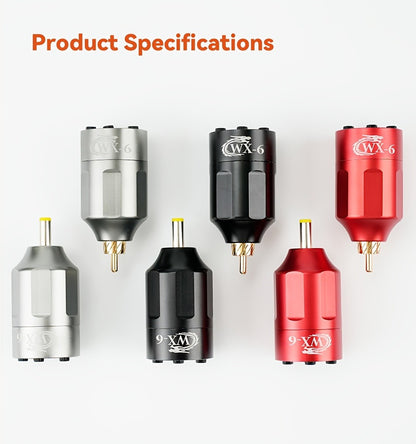 Tattoo Battery Wireless Power Supply Portable Rechargeable - LED Digital Display RCA DC Connector Coreless Motor for Rotary Tattoo Pen Machine Red Silver Black