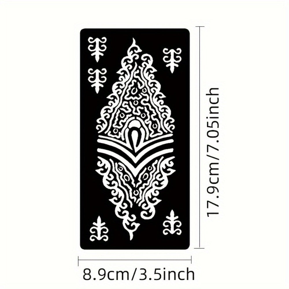 Tattoo Stencil Templates Reusable 9 Sheets Large Flower Designs Airbrush Glitter Body Art Stencils Kit for Arms Hands Navel Legs DIY Party Fake Temporary Tattoo Supplies