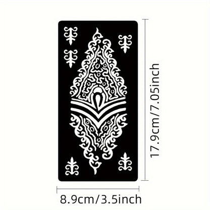 Tattoo Stencil Templates Reusable 9 Sheets Large Flower Designs Airbrush Glitter Body Art Stencils Kit for Arms Hands Navel Legs DIY Party Fake Temporary Tattoo Supplies