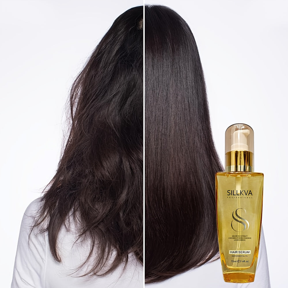 SILLKVA Moroccan Argan Revitalizing Penetrating Hair Oil + Rose Scented Hair Spray Set - A Hair Oil And Rose Essence Spray Specially Developed For Women. It Smooths, Moisturizes, And Strengthens Hair While Leaving A Long-lasting