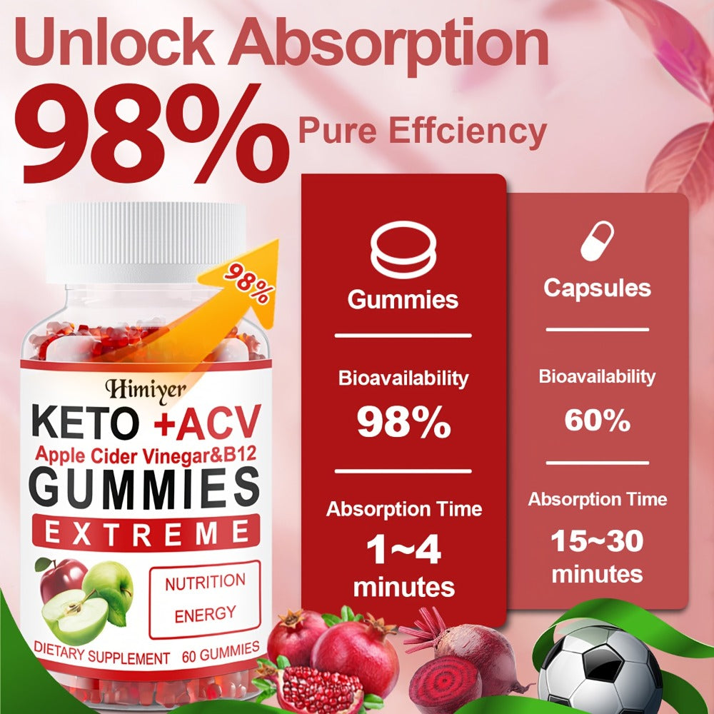 Buy 2 Get 1 Free-Keto ACV Gummies [New And Improved] - Apple Cider Vinegar Recipe with Pomegranate Beet Juice Powder And B12, Vegan, Premium Apple Cider Vinegar Rich In Vitamins B And C - with Probiotic Jelly, Apple Cider Vinegar Gummy Bears
