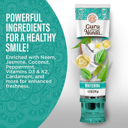 Whitening Toothpaste Fluoride Free with Hydroxyapatite Natural Teeth Whitening Toothpaste for Sensitive Teeth Stain Removal Fresh Breath Enamel Support Daily Oral Care