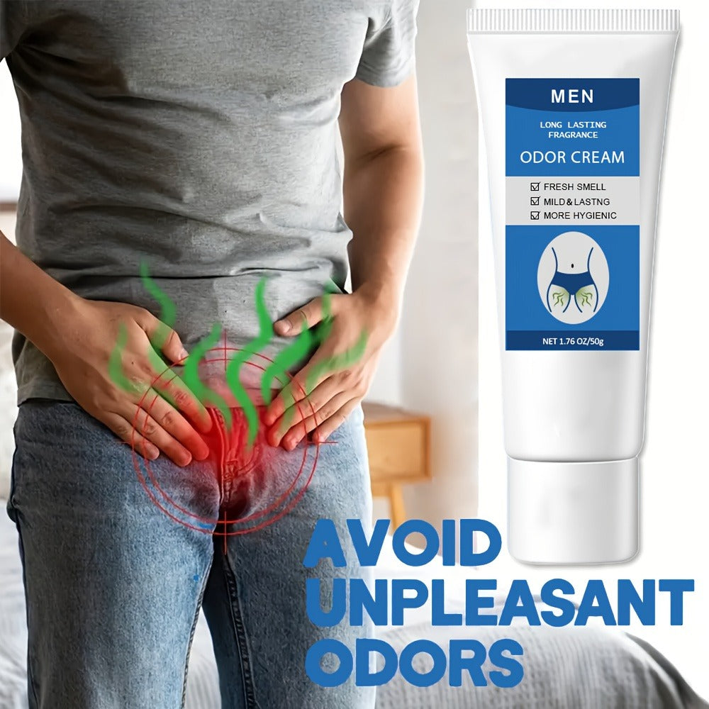 Men Odor Cream, Intimate Deodorant for Men, Gentle & Long-Lasting, Controls Odor, Safe for Delicate Areas, Odor-Fighting, Men Odor Cream, 1. 76oz/50g Gift, Perfect Christmas Gift
