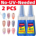 2 Bottles Large Capacity Super Nail Glue | 25G/Bottle Long Lasting, No Lamp Needed, Fast-Bonding, Fast Drying & Waterproof Nail Glue | Extra Hold Nail Glue, Nail Glue for Press on Nails, Fake Nails, Nails Art, Nail Supplies for Women, Nail Glue Set