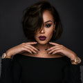 Short Brown Wig Black Hair Short Wavy Wigs for Women Highlight Hair Synthetic Short Bob Hairstyles for Women