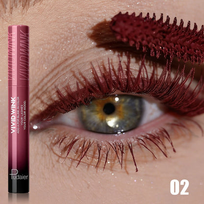 Waterproof Colored Mascara 5 Shades Smudge-Proof Clump-Free Long-Lasting Formula Vivid Eye Makeup for Stage Cosplay Everyday Wear Women