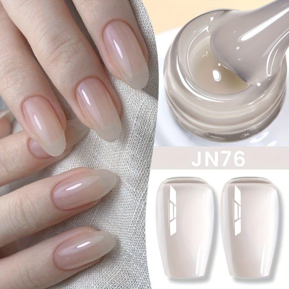 BORN PRETTY 0.34oz Jelly Gel Nail Polish Pink Nude Transparent Skin Color Soak Off LED Jade Nail Art Semi Permanent Varnish