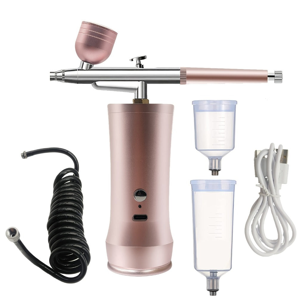 Airbrush Kit with Compressor, Rechargeable Portable Cordless Air Brush Set, Handheld Airbrush Gun Set for Nail Art, Makeup, Painting, Cake Decor