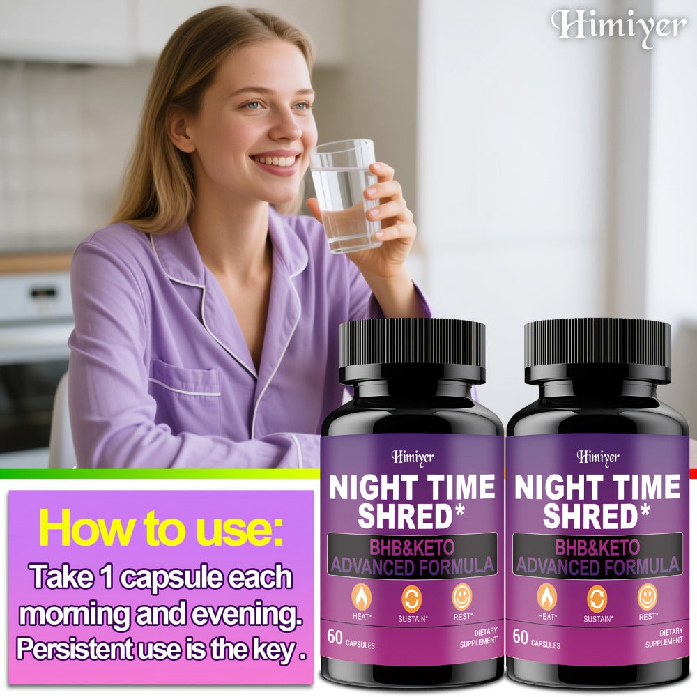 Buy 2 Get 1 Free - NIGHT TIME SHRED Mask - Contains 22% Caffeine, Goji Berries, And Dandelion Root Stems to Help Metabolism And Shape Your Ideal Body - Sleep, Stress, Antioxidants.