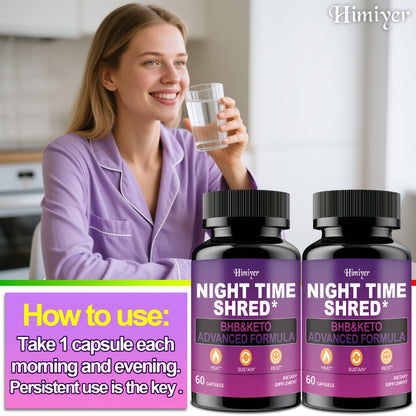 Night Time Fat Burner for Women — Shred Mask with Caffeine, Goji Berries & Dandelion Root | Supports Metabolism, Sleep & Antioxidant Defense | Women's Capsules | 1 or 3 Pack