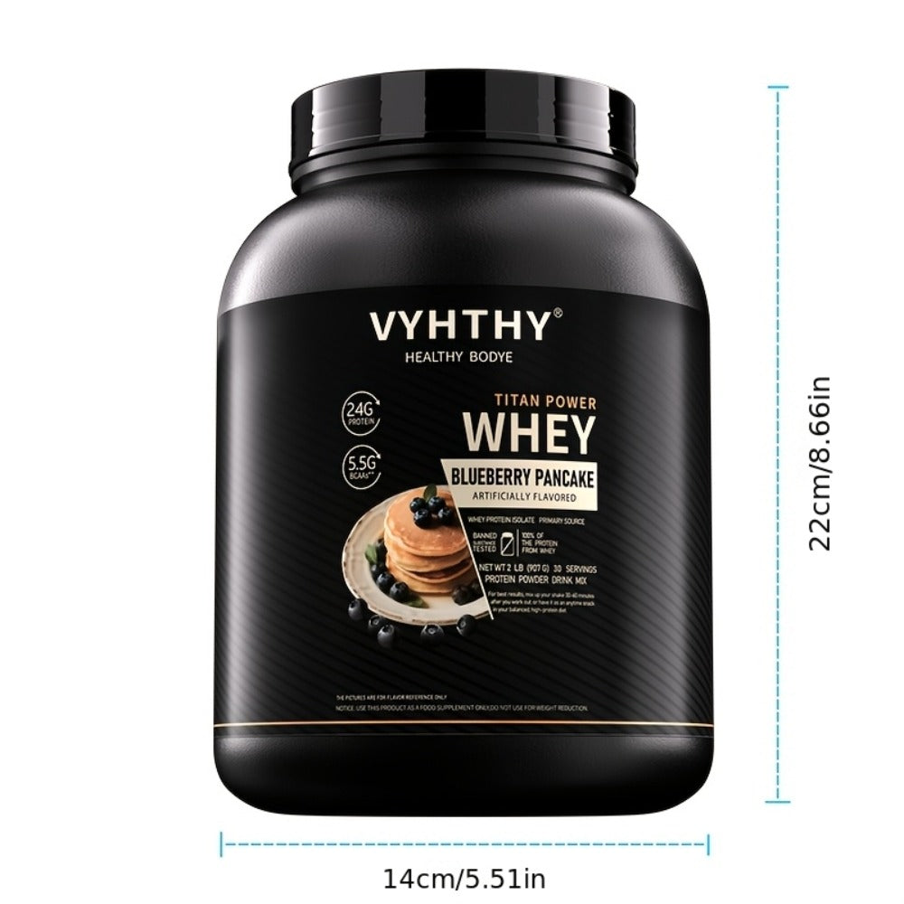 VYHTHY Whey Protein Powder, Premium Milk Protein Powder, Isolated And Hydrolyzed Blend, Suitable for Sports Nutrition And Daily Use, Contains Bcaas, Low in Carbohydrates, Available in Strawberry, Blueberry, Vanilla