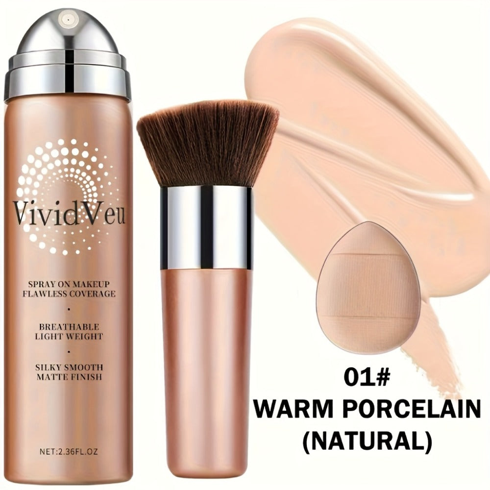Air Cushion Foundation 2.0 - High Coverage Lightweight Matte Finish, Nourishing Moisturizing Formula, Natural Nude Look, 4 Shades