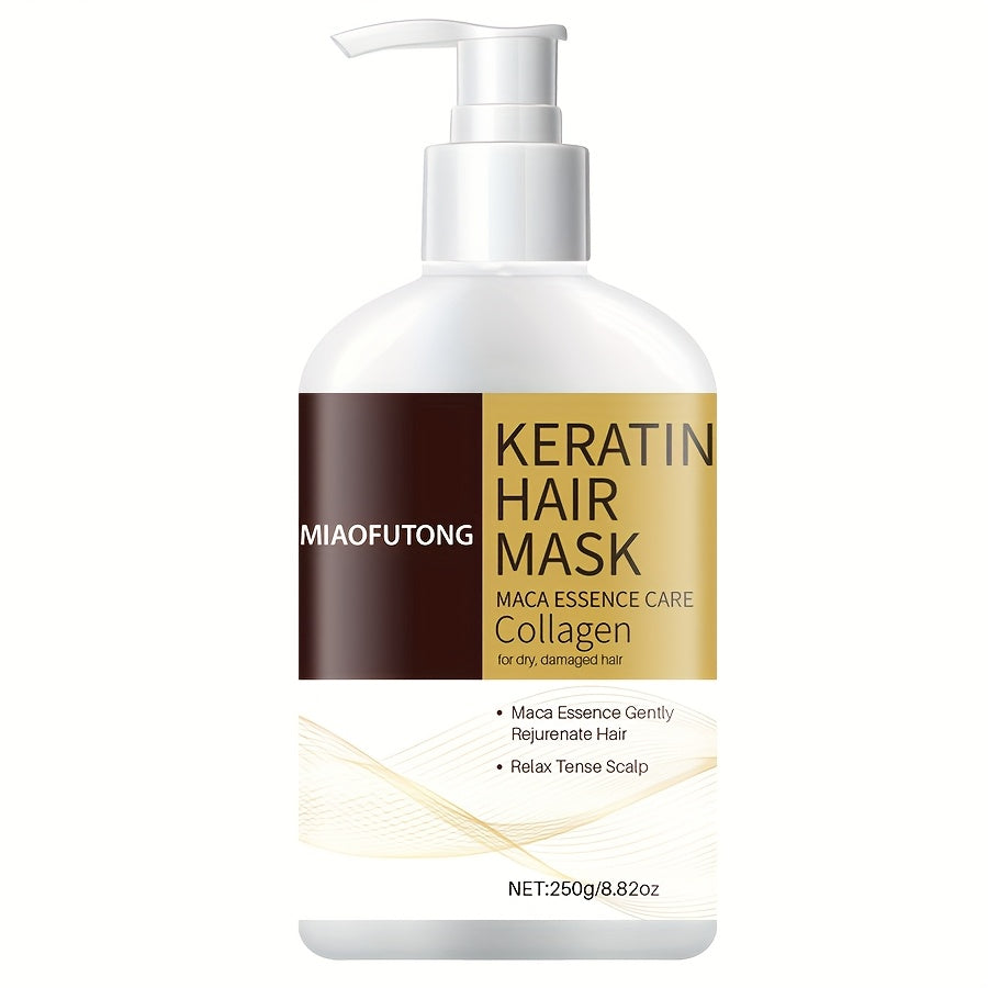 Collagen Keratin Hair Mask - Deep Conditioning for Dry Hair - Formulated with Argan Oil, Castor Oil And Rosemary Oil to Prevent Split Ends And Breakage, Deeply Nourishing Dry, Damaged Hair