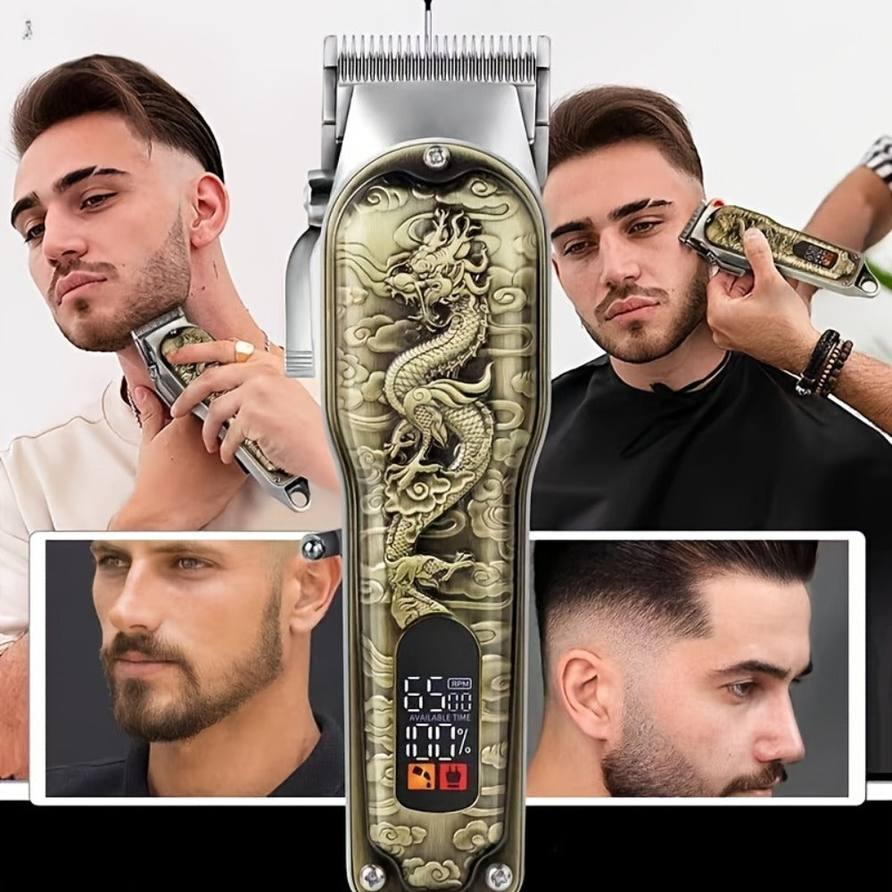9pcs Hair Clipper Set + 1 Fashionable Elegant Belt, Electric Digital Hair Clipper, Trimmer, Rechargeable, Professional For Salons, Elegant Belt, Suitable For Both Men And Women, The Perfect Gift For Christmas And Halloween