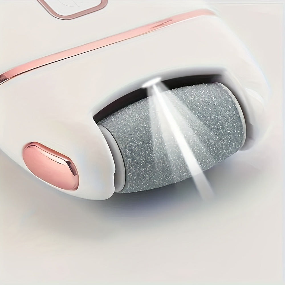 [Three Grinding Heads] Portable Rechargeable Electric Foot Grinder | Two Speeds, Thick Grinding Head for Thick Polishing, USB Charging, Easy to Use for Skin Care of Cracked and Dry Skin, Plastic Material, Battery, Brand: NUAN