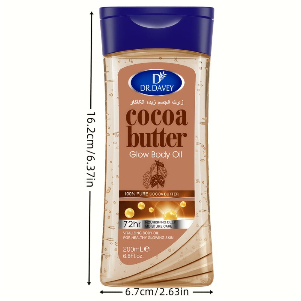 2pcs Cocoa Radiant For Glowing Skin Body Gel Oil Made With Pure Cocoa Butter, Cocoa Body Oil, Cocoa Butter Gel, Refreshing And Non-Greasy, Body Oil For Women, Skincare For Summer, Body Care, Aceite Para El Cuerpo