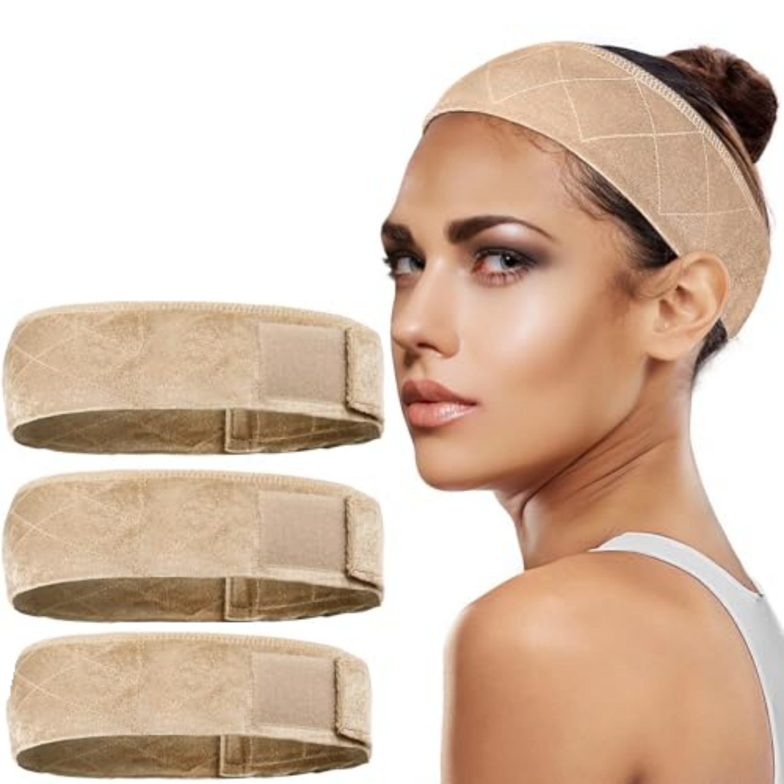 Set of Three Velvet Wig Caps Designed for Women, Featuring a Comfortable And Breathable Material with a Non-Slip Adjustable Strap for a Secure Fit, Perfect for Use with Wig Stands And Mannequin Displays