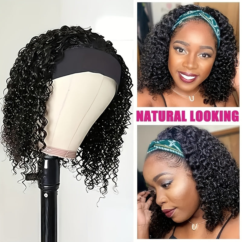 [Wigs for Women] Headband Wig Curly Wavy Wig Synthetic Wig Beginners Friendly Heat Resistant Elegant for Daily Use Wigs for Women