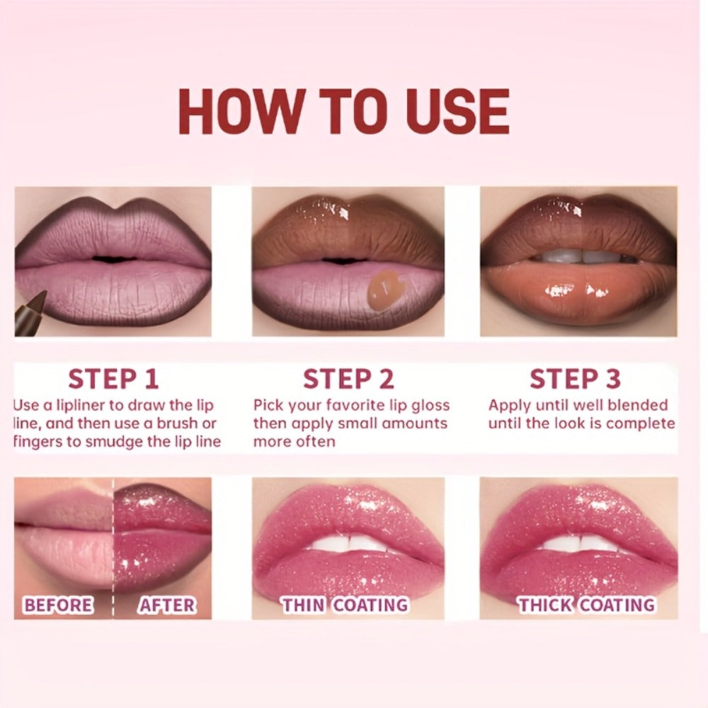 Lip Gloss and Lip Liner Set 13-Piece Matte Non-Stick Waterproof Long-Lasting Moisturizing Lip Glaze Combo Kit Beauty Gift for Women