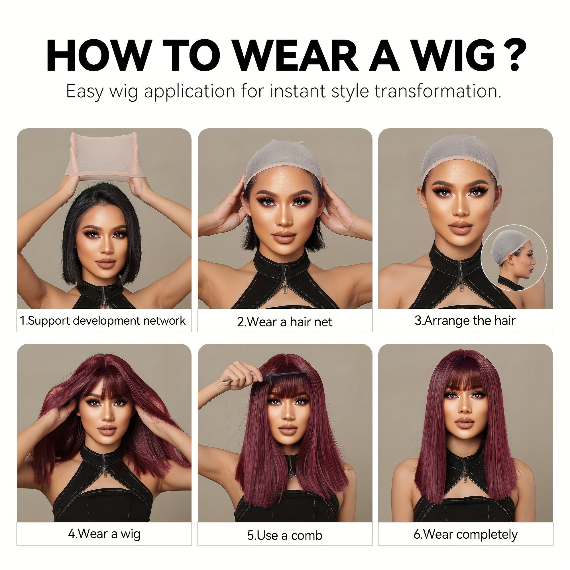 14 Inch Women'S Elegant Gradient Brown Dye Ticked Qi Liu Hair Layered Hair Chemical Fiber Wig, Rose Hairnet High Temperature, Suitable for Various Occasions