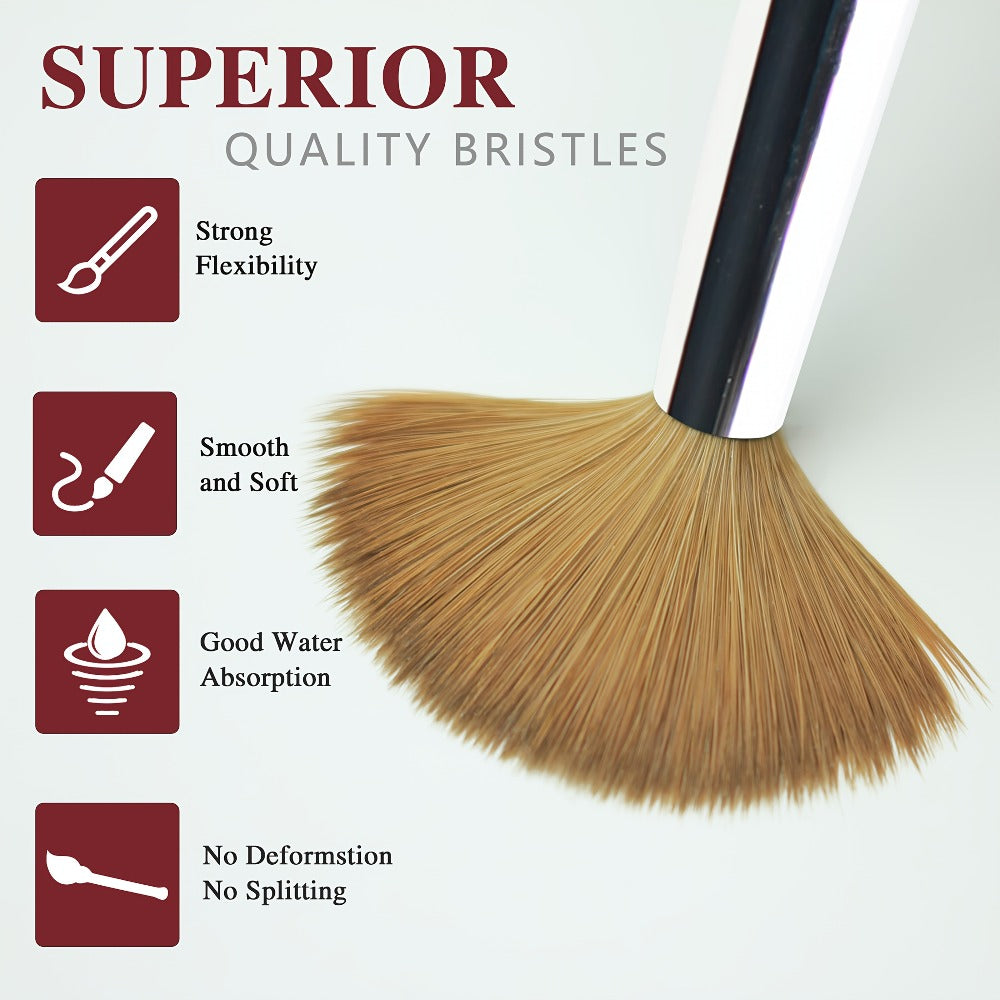 Aridito Round Head Kolinsky Acrylic Nail Art Brush Red Wine Color Wooden Handle for Professional Manicure Home Salon (Size 8 10 12 14)