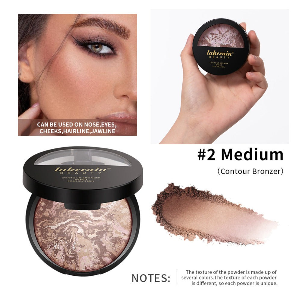 Marble Baking Palette Set — Contour Blush Highlight & Nose Shadow Powder | 4-in-1 Face Palette | All Skin Types | 2-Piece Kit for Everyday & Glam Looks