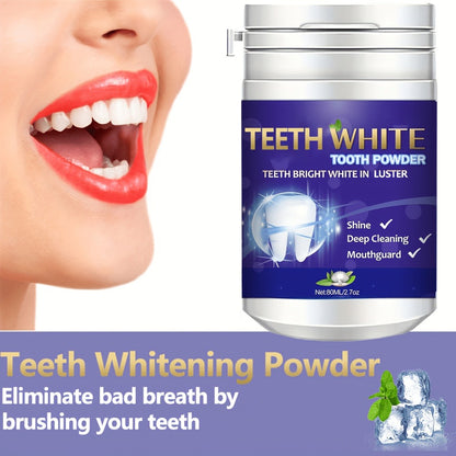 Teeth Cleaning Powder with Baking Soda, Honeysuckle & Mint Extract, 80ml Natural Tooth Whitening Powder for Fresh Breath & Stain Removal, Long-Lasting Minty Fragrance, Daily Oral Care Dental Powder