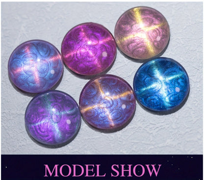 Cat Eye Gel Nail Polish 6Pcs Set Aurora Magnetic 9D Glitter Pearl Shell Effect Semi-Permanent Soak-Off UV LED Gel Varnish Nail Art Kit for Home Salon Manicure Gift for Women