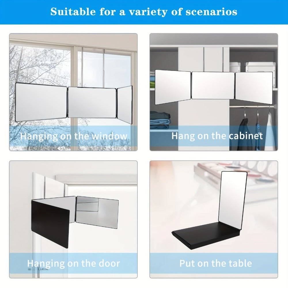 3 Way Mirror for Self Hair Cutting, 360 Haircuts Men for Barber Use Tools, to See Back Of Head