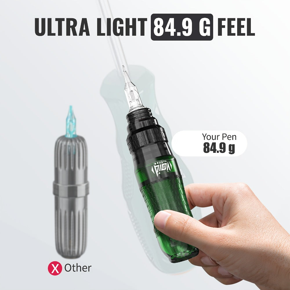 VOID Wireless Tattoo Kit 1200Mah - Non-Slip Dual-Color Grip Pen Set, Comes with 10 Cartridges And 5 Ink Shades, Ideal for Novices, Kick Off The New Year with Artistic Expression