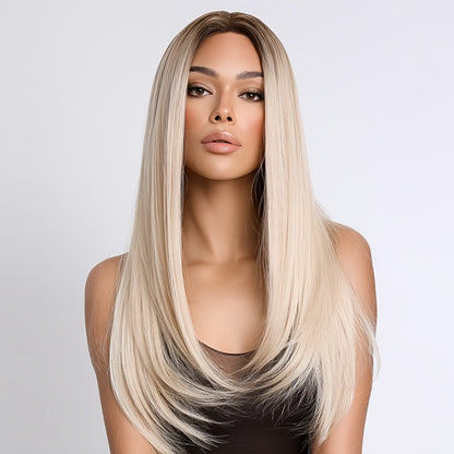 Bob Wig 4x1 U Part Lace Front Rose Net Cap - Middle Part Glueless Wig for Women Brown Highlights Milky White Black Pink 14 Inch