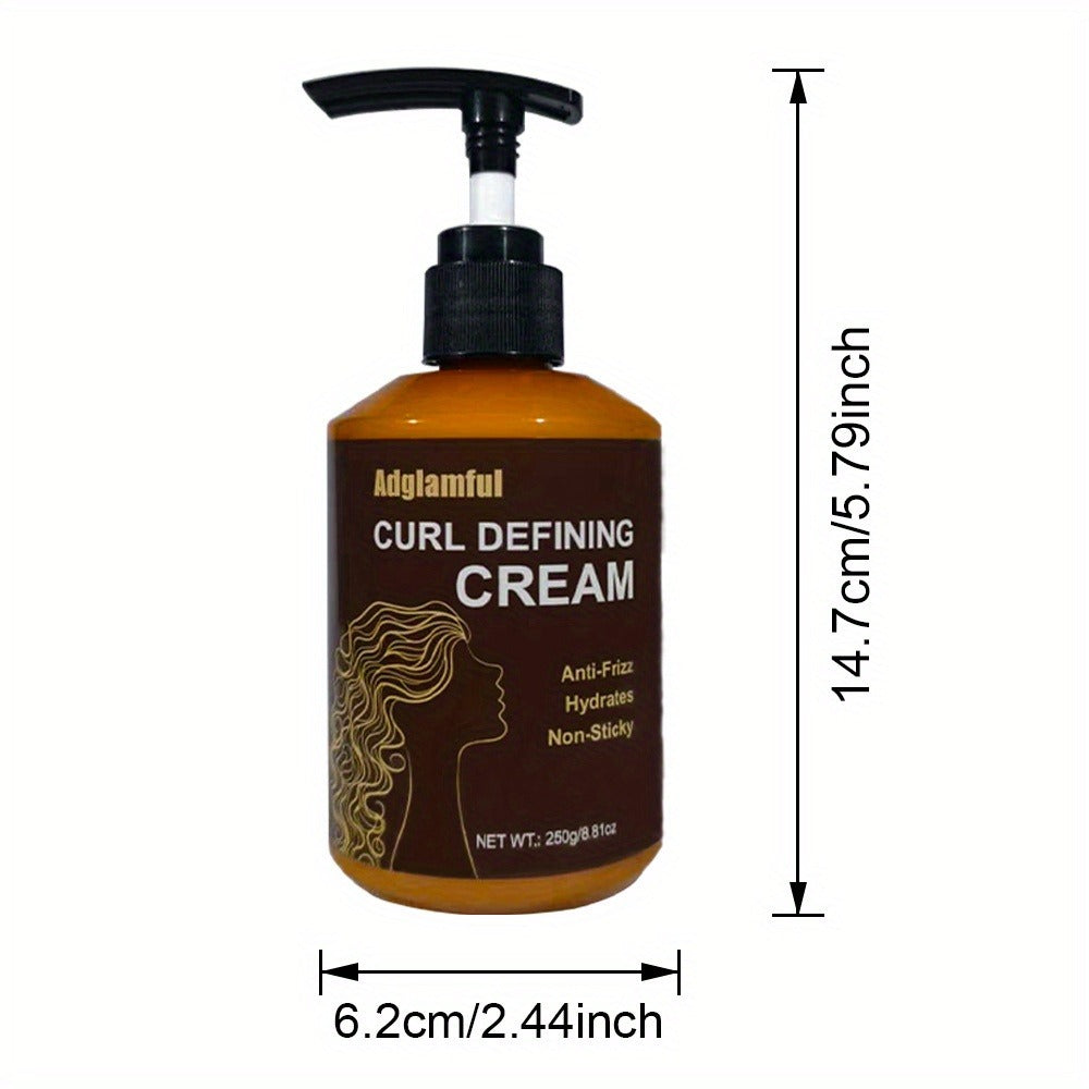 Curl Defining Cream for Wavy Curly & Coily Hair - 24-Hour Strong Hold No-Rinse Leave-In Frizz Control Styler - Lightweight Non-Greasy 3-Minute Quick Curl Definition for Women & Men All Curl Types