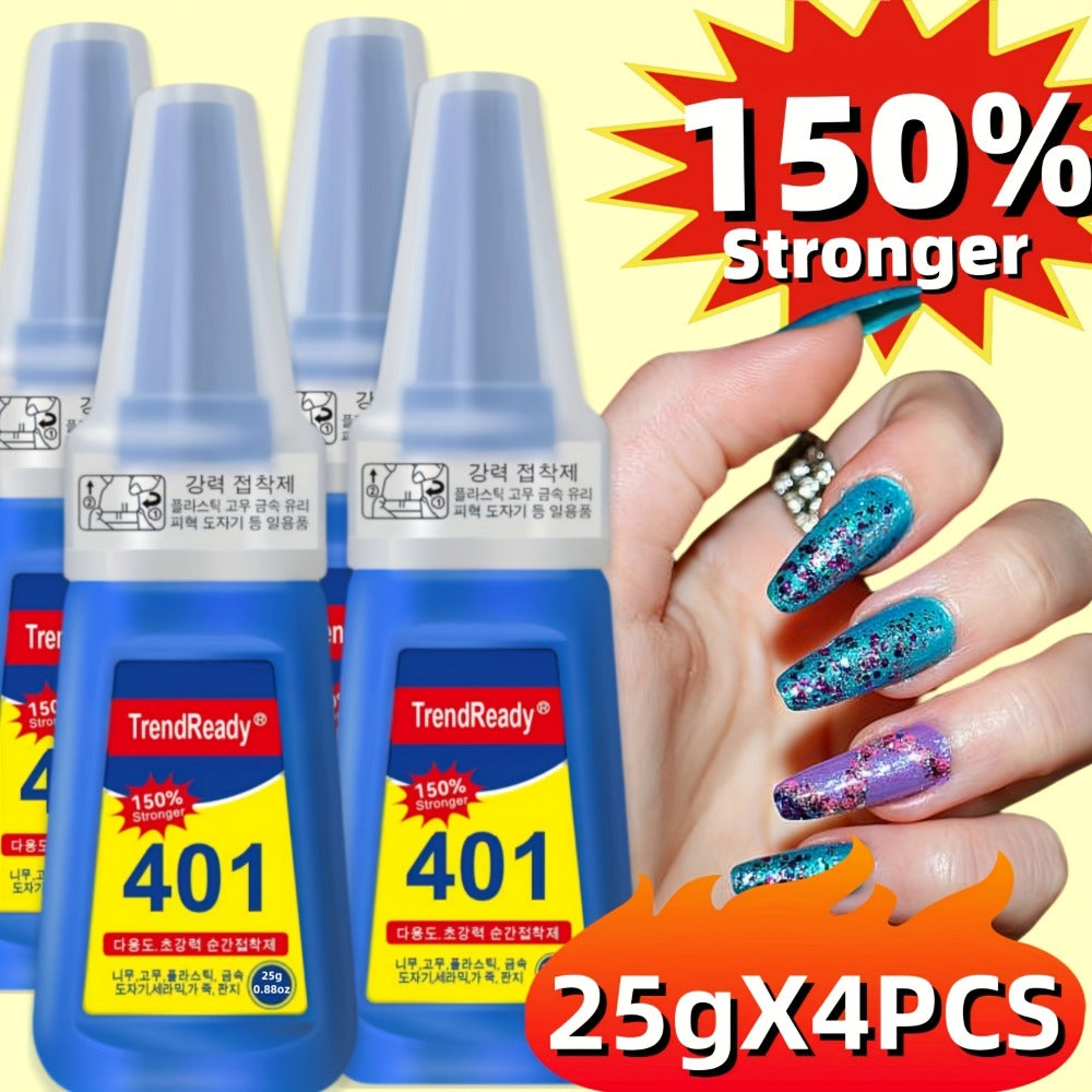 TrendReady 25g Nail Glue - Extreme Hold For Fake Nails & Tips, 30+ Days Wear, Smudge Proof, Salon Quality Kit