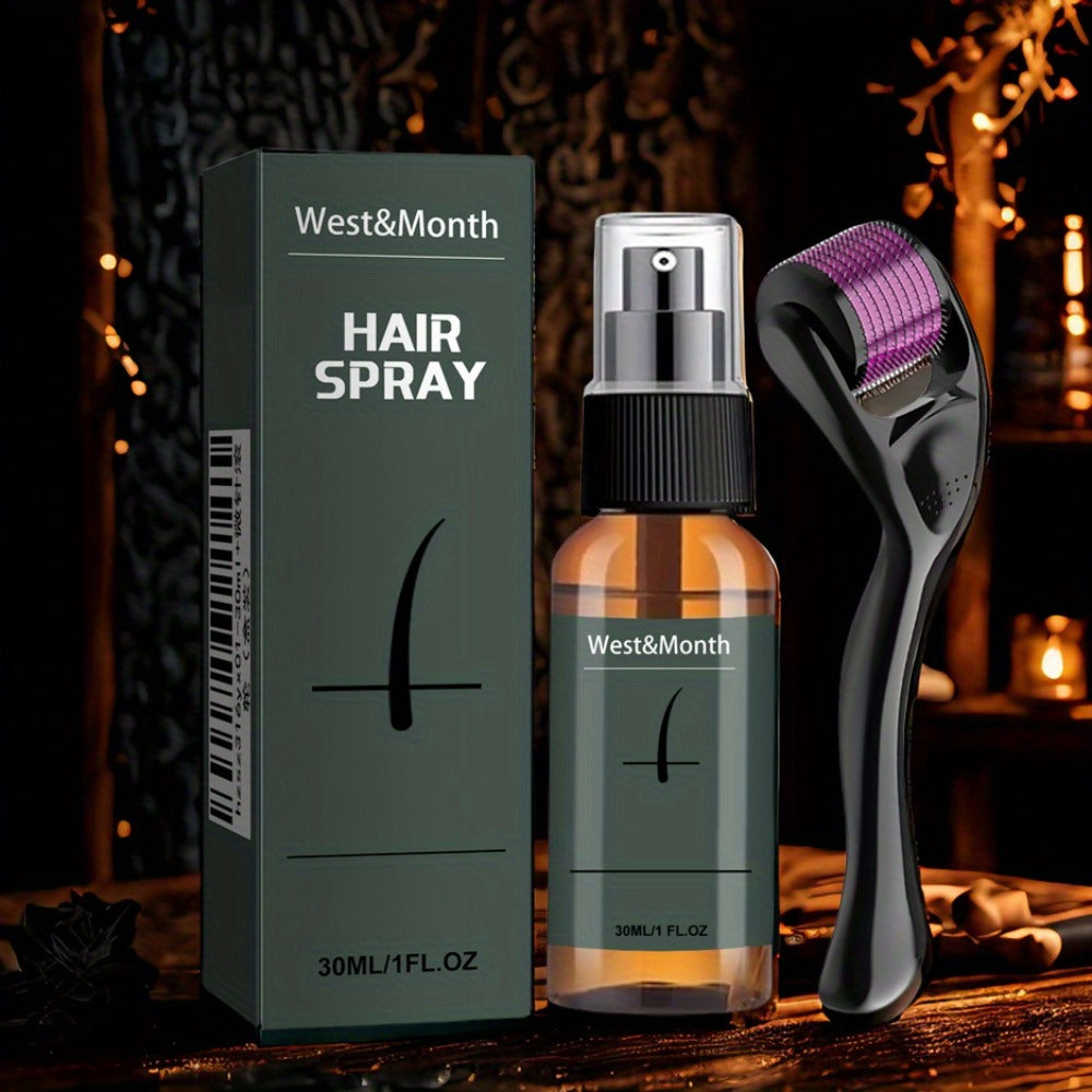 30ml/1fl.oz Beard Spray Set (Spray + Microneedle Roller), Needle Length < 0.25mm, Contains Ginseng and Ginger Extracts, Provides Sufficient Moisture for the Beard, Derma Roller, This Product Is Not Intended for Use