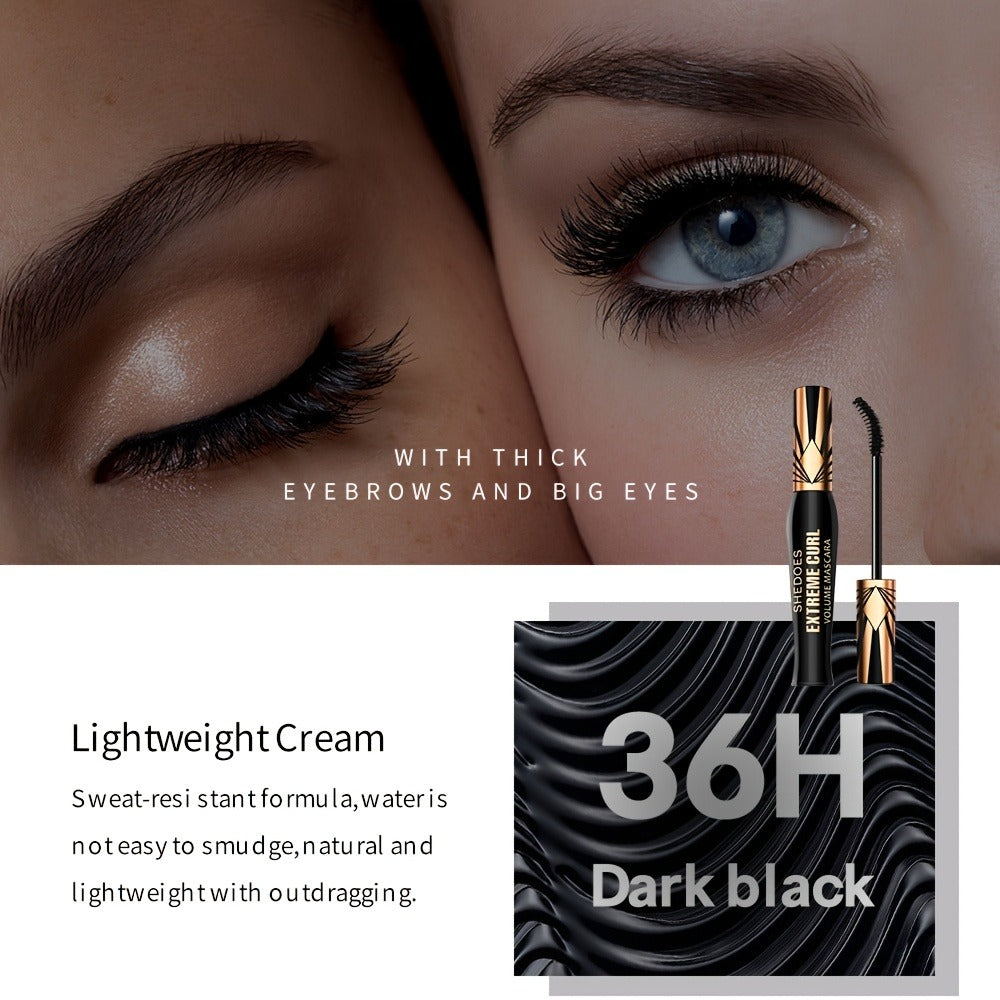 Waterproof Mascara Set 2PCS - Lengthening Volumizing Thick Curly Lashes Natural Extension Long-Lasting Hold Crown Mascara for Women