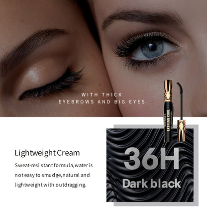 Waterproof Mascara Set 2PCS - Lengthening Volumizing Thick Curly Lashes Natural Extension Long-Lasting Hold Crown Mascara for Women