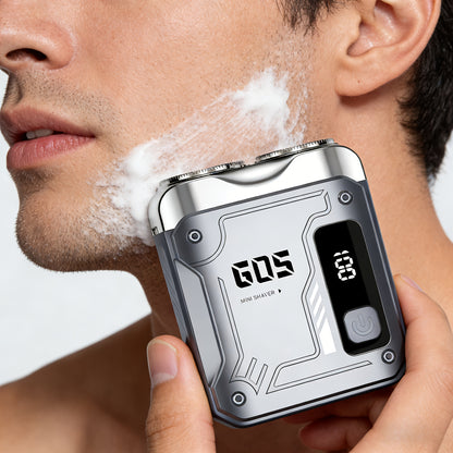 Electric Rotary Shaver for Men Portable Mini USB Rechargeable Dual Head Motor Pocket Size One-Button Operation Long Battery Life Travel Home Cordless Electric Razor Gift for Men