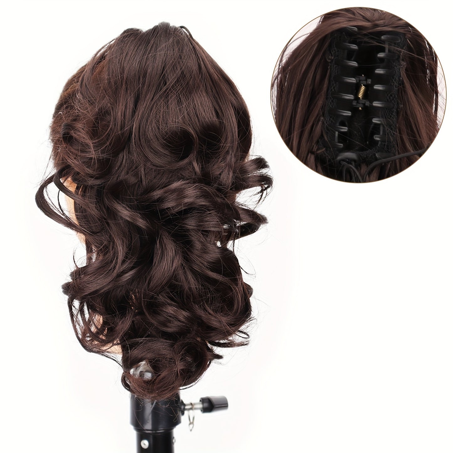 Claw Clip Ponytail Extension 8 Inch Heat Resistant Synthetic Hair for Women Multi Color Dark Gray Black Brown Golden Khaki Daily Casual Halloween