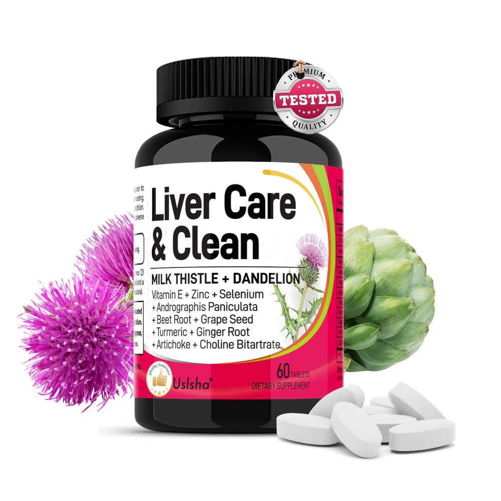 Liver Support Supplement Milk Thistle Turmeric Beetroot ALL-IN-1 Super Formula Liver care 60 Capsules, 30-Day Supply