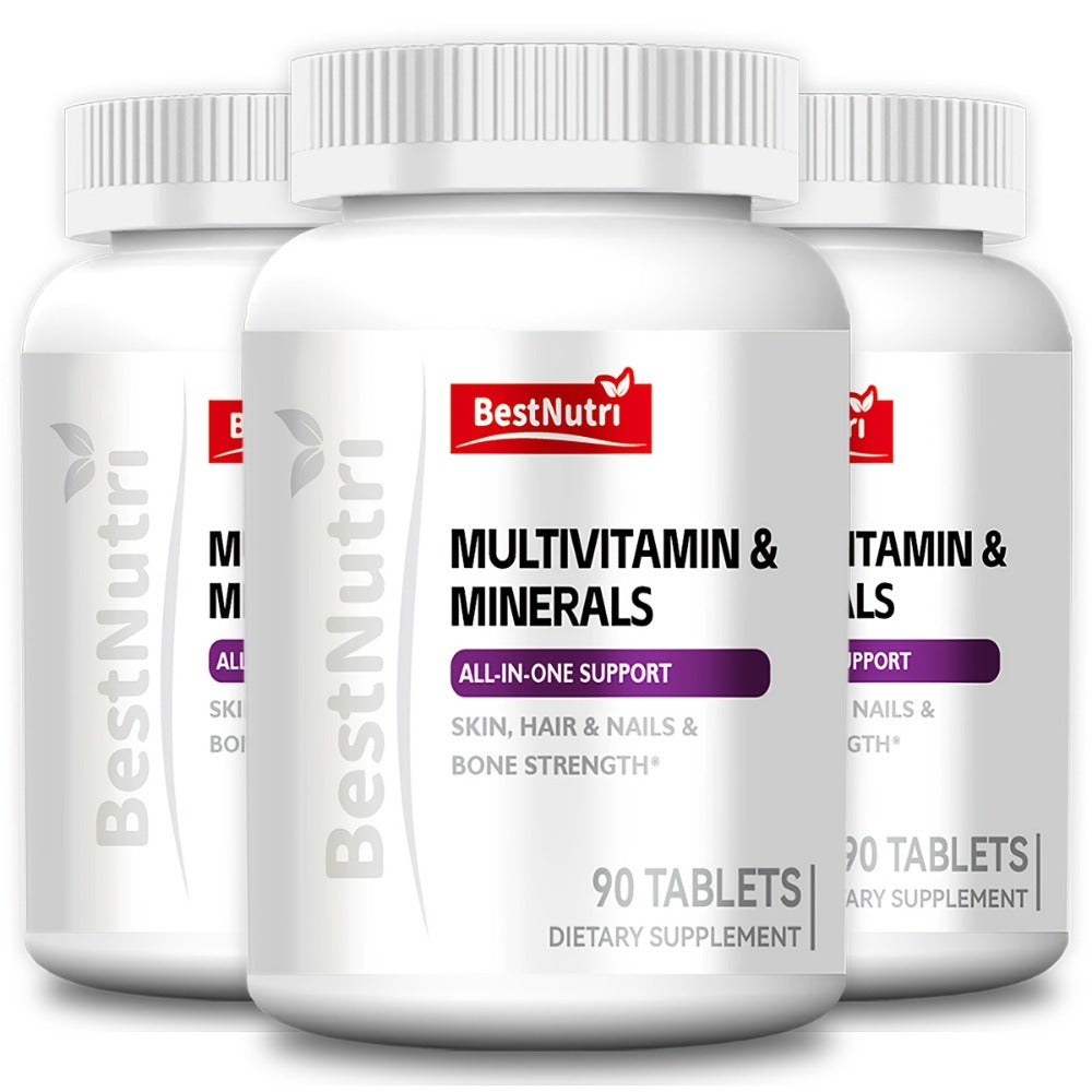 Bestnutri MULTIVITAIMIN & MINERALS ALL-IN-ONE SUPPORT Skin, Hair & Nails &Bone Strength Manufactured in A Factory