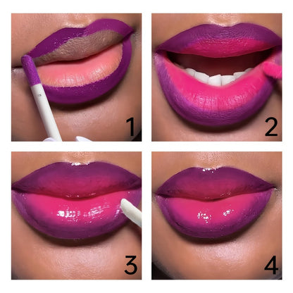 Velvet Matte Lip Gloss Set 3 Pcs – Long Lasting Waterproof Lip Oil, High Pigment Glossy Finish, Non-Stick Cup, Berry Tones for Deep Lip Colors, Perfect Gift for Women