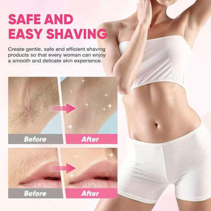 Electric Hair Removal Shaver 2-in-1 Dual Head - USB Rechargeable Epilator with Stainless Steel Blades for Face Body Legs Bikini Line Underarms & Intimate Areas - Women's Cordless Shaver Pink Purple Blue