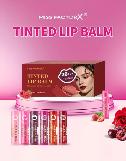 Lip Balm Set Tinted Moisturizing Lip Gloss 30pcs Gift Set - Hydrating Sheer Color Balm with Luminous Shiny Finish for Women Daily Wear & Gifting