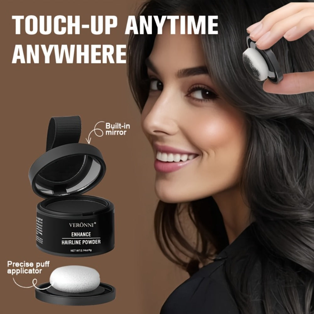 Hairline Shadow Powder Kit with Brush — Instant Waterproof Hairline & Hair Root Concealer | Natural Seamless Finish | 6 Shades for Men & Women